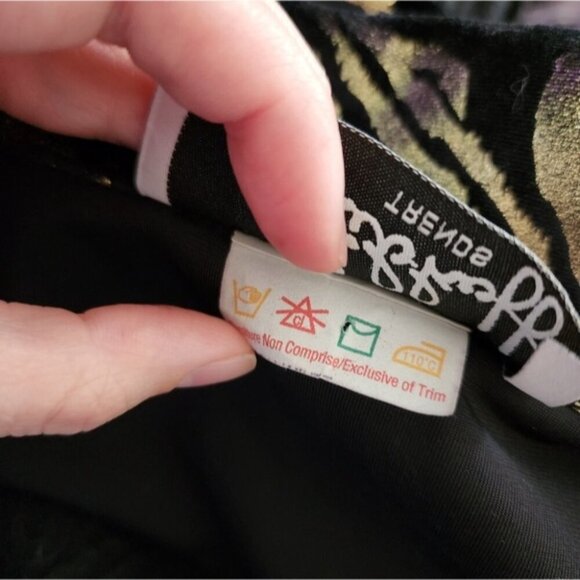 Vintage Joseph Ribkoff trends black and gold velvet zebra print cardigan - Picture 8 of 10